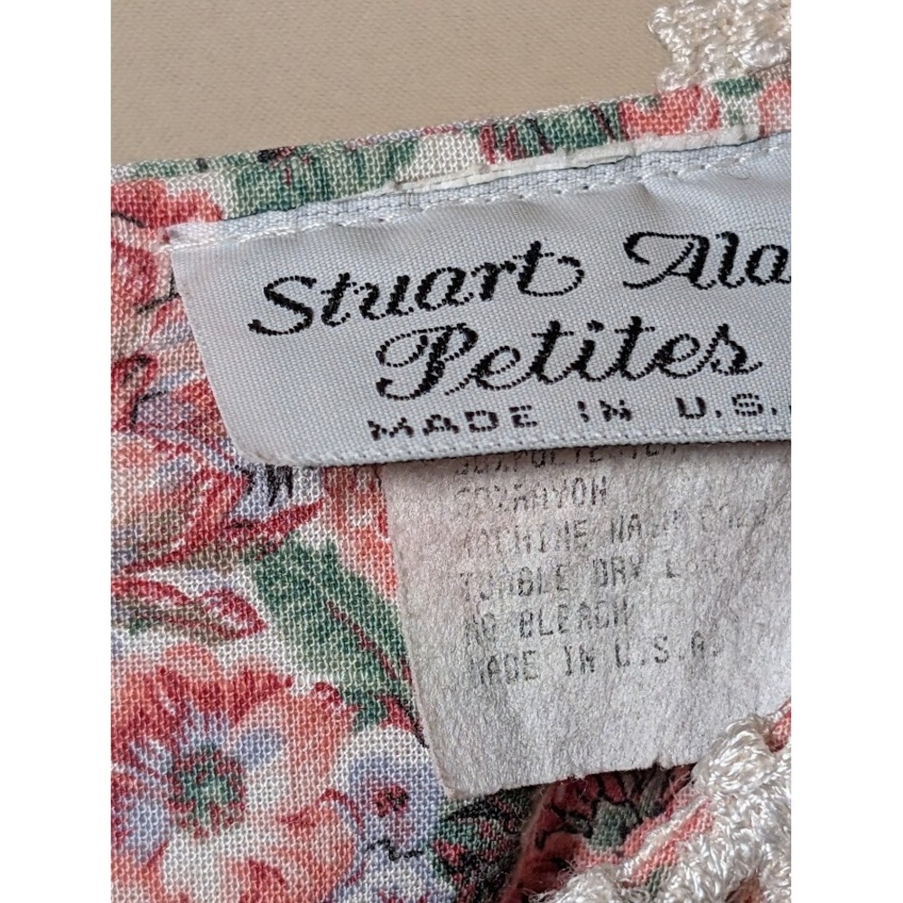 Vintage Stuart Alan Petites Floral Dress‎ Lace Collar Cottagecore Size 12 USA - Picture 4 of 4